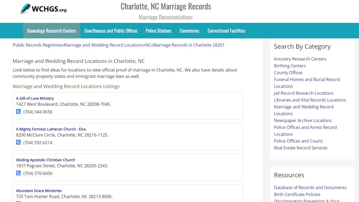 Charlotte, NC Marriage Records - Marriage Documentations